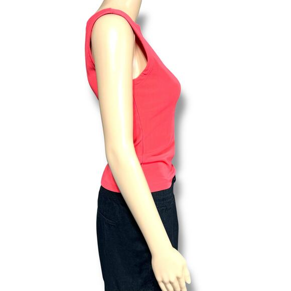 Vintage Necessary Objects Womens Blouse Shirt Top Boat Neck Slim Fit Coral Small - Picture 2 of 8